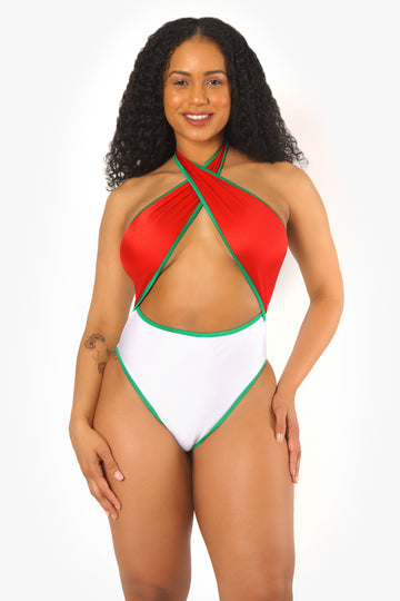 Cinco de Mayo Criss Cross Tie Up Bodysuit